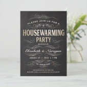 Housewarming Party nodigt goudolie uit Kaart (Staand voorkant)