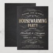 Housewarming Party nodigt goudolie uit Kaart (Voorkant / Achterkant)