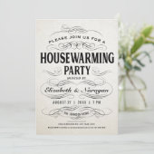 Housewarming Party nodigt Scrollwork uit Kaart (Staand voorkant)