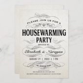 Housewarming Party nodigt Scrollwork uit Kaart (Voorkant / Achterkant)