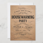 Housewarming Party nodigt  Scrollwork uit Kaart (Voorkant)