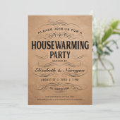 Housewarming Party nodigt  Scrollwork uit Kaart (Staand voorkant)
