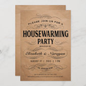 Housewarming Party nodigt  Scrollwork uit Kaart (Voorkant / Achterkant)
