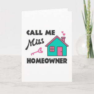 Housewarming party Noem me Mevrouw Huiseigenaar Kaart