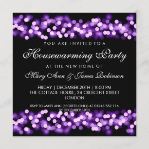 Housewarming Party Paarse Hollywood Glam Kaart