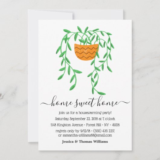 Housewarming Party Plant Potlood House Kaart (Voorkant)