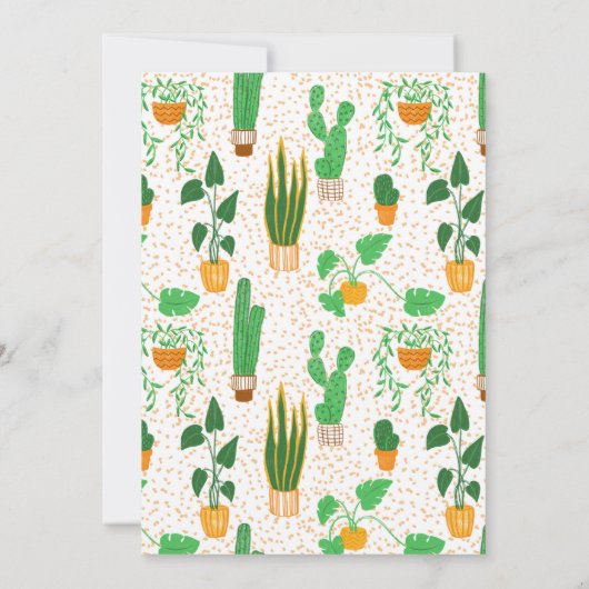 Housewarming Party Plant Potlood House Kaart (Achterkant)