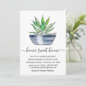 Housewarming Party Plant Potted Aloe Vera Kaart (Staand voorkant)