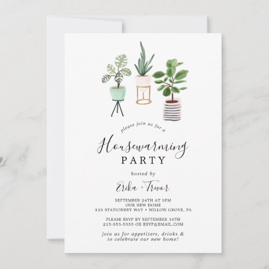 Housewarming Party Planten Potlood House Kaart (Voorkant)