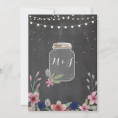 Housewarming Party Rustic Jar Chalk Floral Invite Kaart (Achterkant)
