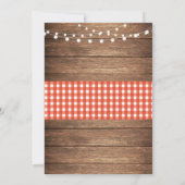 Housewarming Party Rustic Jar Wood Red Gingham Kaart (Achterkant)