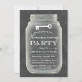 Housewarming Party Rustic Mason Jar Chalkboard Kaart (Voorkant)