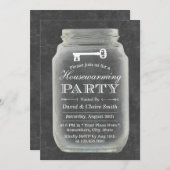 Housewarming Party Rustic Mason Jar Chalkboard Kaart (Voorkant / Achterkant)