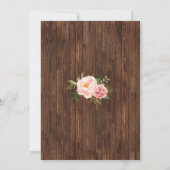 Housewarming Party Rustic Wooden Pink Flowers Kaart (Achterkant)