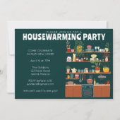 Housewarming Party Schattige Gezellige Keuken Tree Kaart (Voorkant)