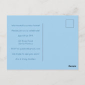 Housewarming Party Schattigee Woonkamer Bank Briefkaart (Achterkant)