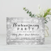 Housewarming Party Silver Winter Wonderland Kaart (Staand voorkant)