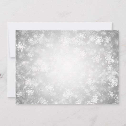 Housewarming Party Silver Winter Wonderland Kaart (Achterkant)