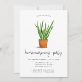 Housewarming Party Snake Plant Uitnodiging (Voorkant)