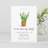 Housewarming Party Snake Plant Uitnodiging (Staand voorkant)