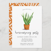 Housewarming Party Snake Plant Uitnodiging (Voorkant / Achterkant)