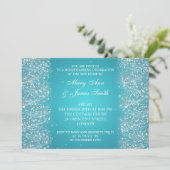 Housewarming Party Sparking Glitter Turquoise Kaart (Staand voorkant)