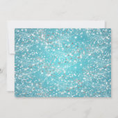 Housewarming Party Sparking Glitter Turquoise Kaart (Achterkant)