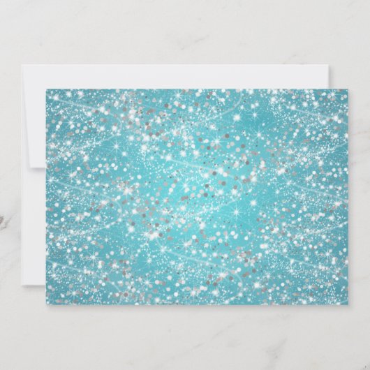 Housewarming Party Sparking Glitter Turquoise Kaart (Achterkant)