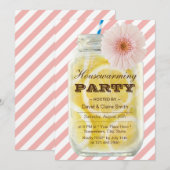 Housewarming Party Sweet Stripes Summer Lemonade Kaart (Voorkant / Achterkant)