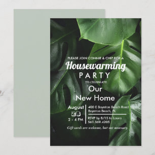 Housewarming Party Tropische bladuitnodiging Kaart