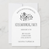 HOUSEWARMING PARTY Tuin Door Hand getrokken Doodle Kaart (Achterkant)