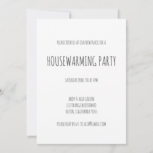 HOUSEWARMING PARTY Tuin Door Hand getrokken Doodle Kaart (Achterkant)