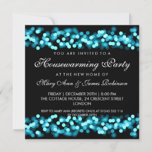 Housewarming Party Turquoise Hollywood Glam Kaart