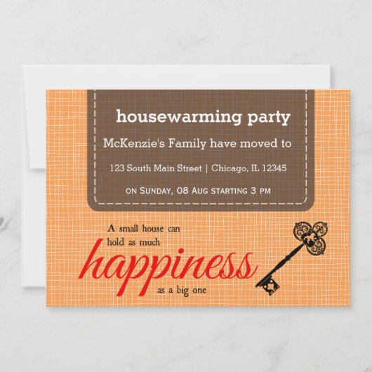 Housewarming party typografie kaart (Voorkant)