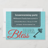 Housewarming party typografie kaart (Voorkant)