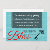 Housewarming party typografie kaart (Voorkant / Achterkant)