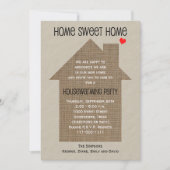 Housewarming Party Uitnodiging Burlap House (Voorkant)