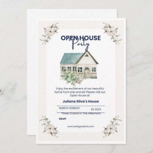 Housewarming Party uitnodiging, Housewarming uitno Kaart (Voorkant / Achterkant)