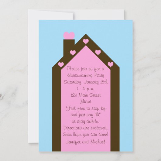 Housewarming Party Uitnodiging Huis Uitnodigen (Achterkant)