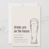 Housewarming Party uitnodiging met bier (Voorkant)
