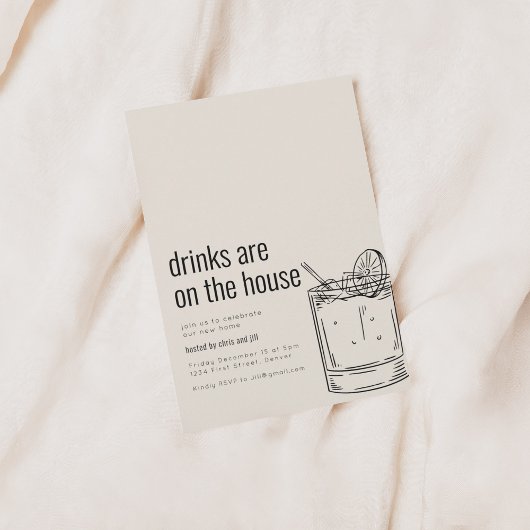 Housewarming Party Uitnodiging met Cocktail