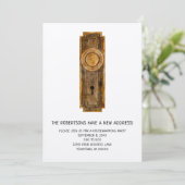 Housewarming Party uitnodiging met deurknop (Staand voorkant)