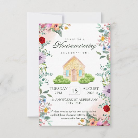 Housewarming Party Uitnodiging, Nieuwe Home Uitnod Kaart (Voorkant)