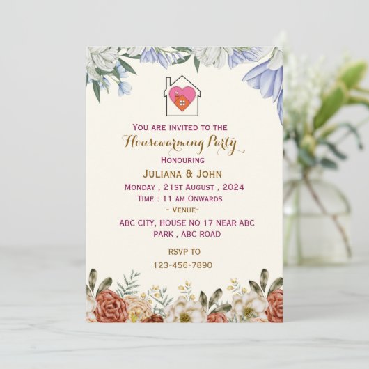 Housewarming Party uitnodigingen (Staand voorkant)