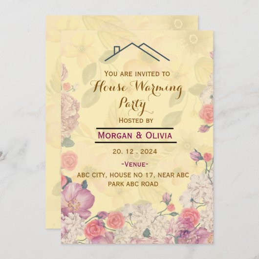 Housewarming Party uitnodigingen (Voorkant / Achterkant)