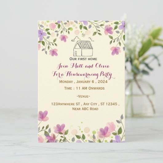 Housewarming Party Uitnodigingen (Staand voorkant)