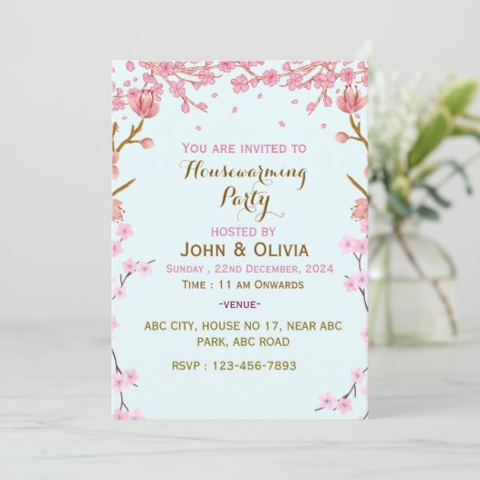 Housewarming Party uitnodigingen (Staand voorkant)