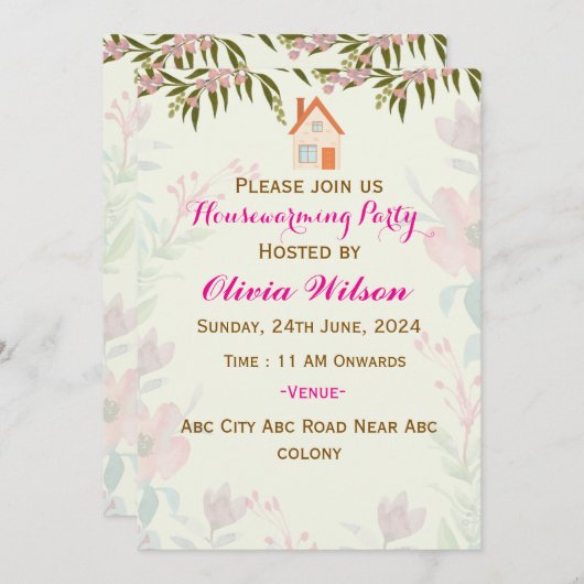 Housewarming Party Uitnodigingen (Voorkant / Achterkant)