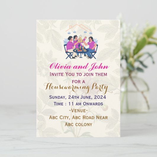 Housewarming Party Uitnodigingen (Staand voorkant)