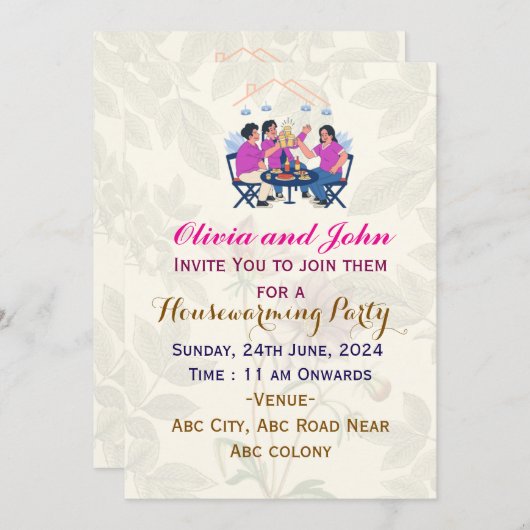 Housewarming Party Uitnodigingen (Voorkant / Achterkant)